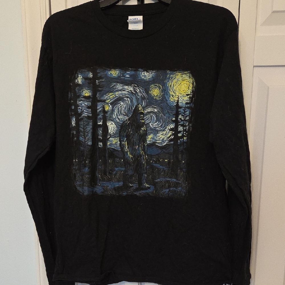 Port and Company Black Long Sleeve with Starry Graphic